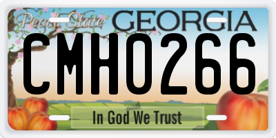 GA license plate CMH0266
