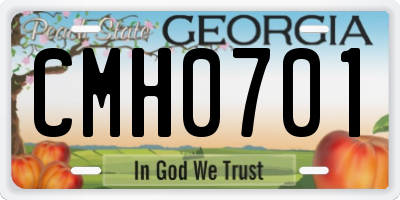 GA license plate CMH0701