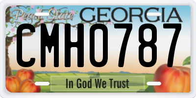 GA license plate CMH0787