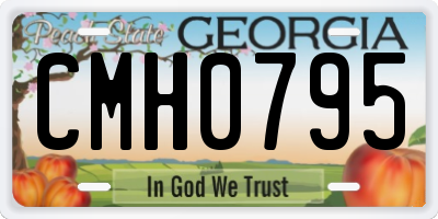 GA license plate CMH0795