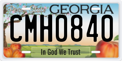 GA license plate CMH0840