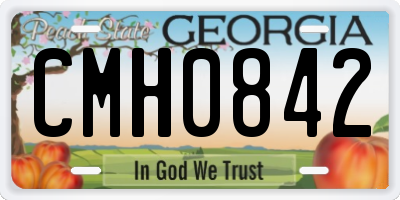 GA license plate CMH0842
