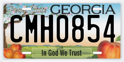 GA license plate CMH0854