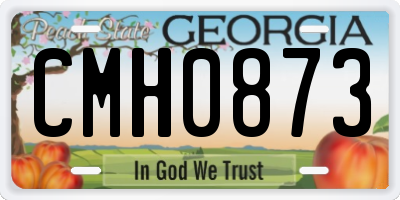 GA license plate CMH0873