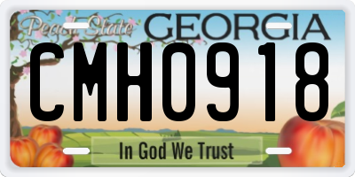 GA license plate CMH0918