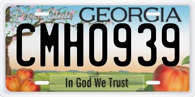 GA license plate CMH0939