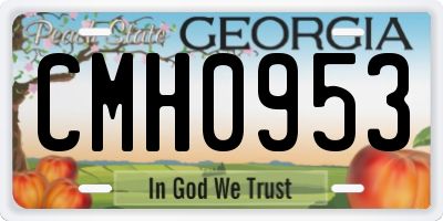 GA license plate CMH0953