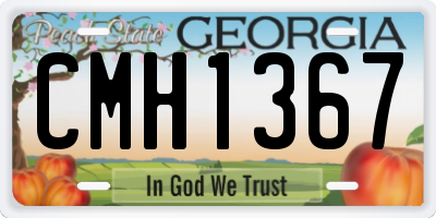 GA license plate CMH1367