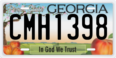 GA license plate CMH1398