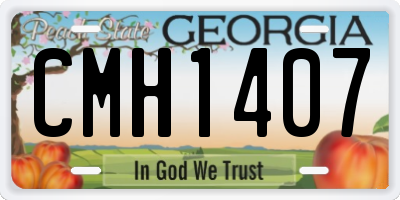 GA license plate CMH1407