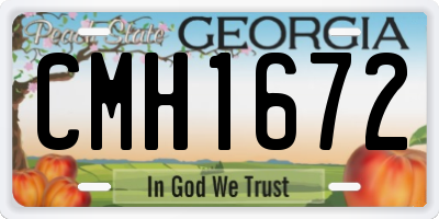GA license plate CMH1672