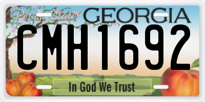 GA license plate CMH1692