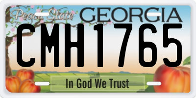 GA license plate CMH1765
