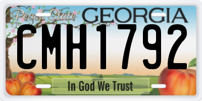 GA license plate CMH1792