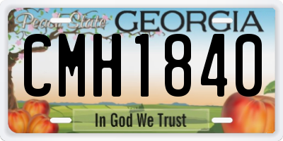 GA license plate CMH1840
