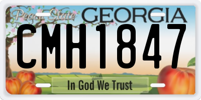 GA license plate CMH1847