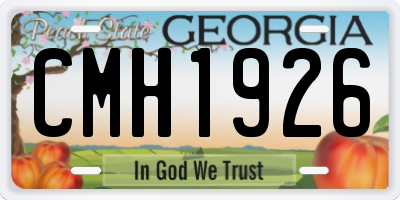 GA license plate CMH1926