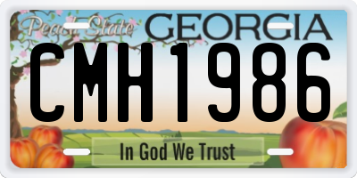 GA license plate CMH1986