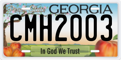 GA license plate CMH2003