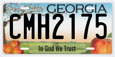 GA license plate CMH2175