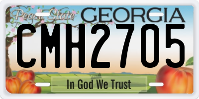 GA license plate CMH2705