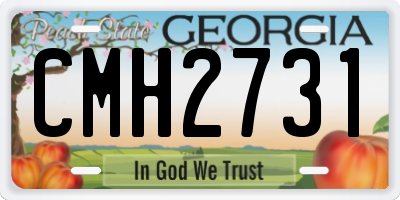 GA license plate CMH2731