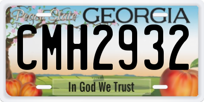 GA license plate CMH2932