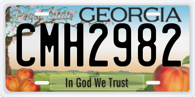 GA license plate CMH2982