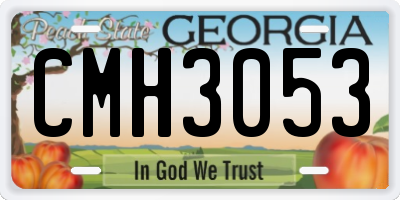 GA license plate CMH3053