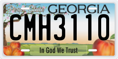 GA license plate CMH3110