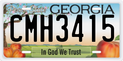 GA license plate CMH3415