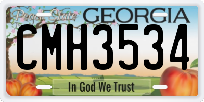 GA license plate CMH3534