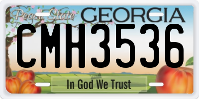 GA license plate CMH3536