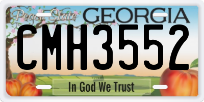 GA license plate CMH3552