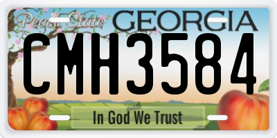 GA license plate CMH3584