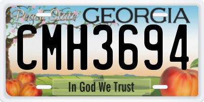 GA license plate CMH3694