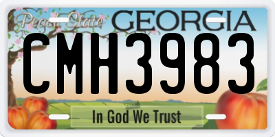 GA license plate CMH3983