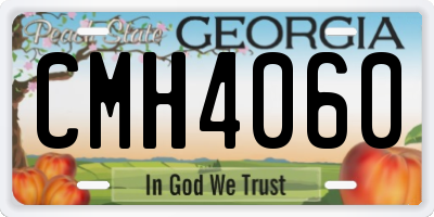 GA license plate CMH4060