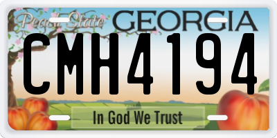GA license plate CMH4194