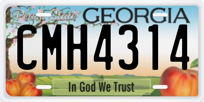 GA license plate CMH4314
