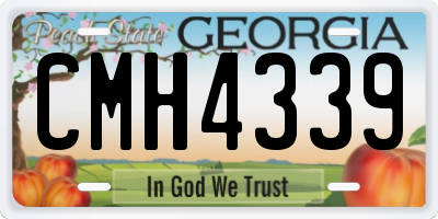 GA license plate CMH4339