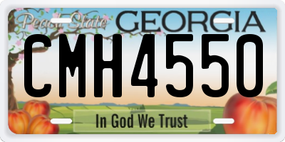 GA license plate CMH4550