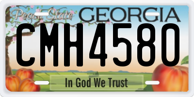GA license plate CMH4580