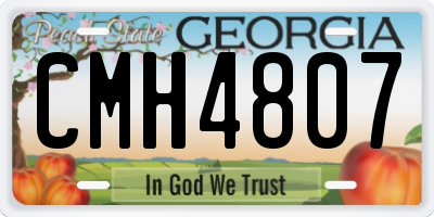 GA license plate CMH4807