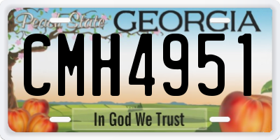 GA license plate CMH4951