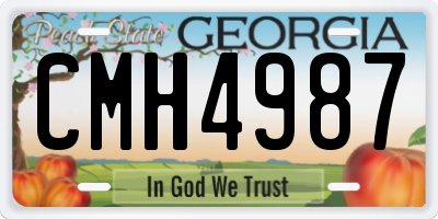 GA license plate CMH4987