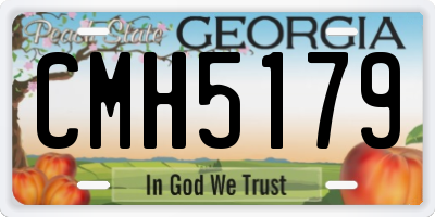 GA license plate CMH5179