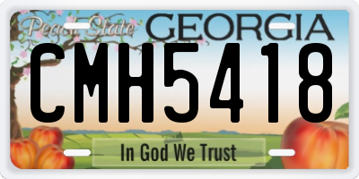 GA license plate CMH5418
