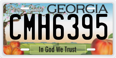 GA license plate CMH6395