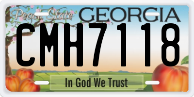 GA license plate CMH7118